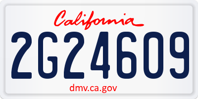 CA license plate 2G24609