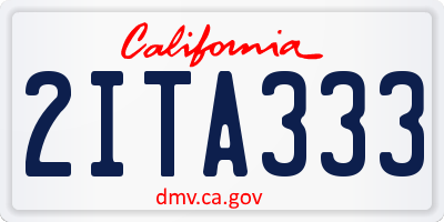 CA license plate 2ITA333