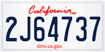 CA license plate 2J64737