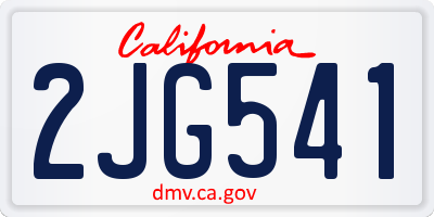 CA license plate 2JG541