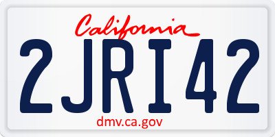 CA license plate 2JRI42