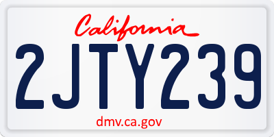 CA license plate 2JTY239