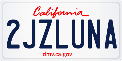 CA license plate 2JZLUNA