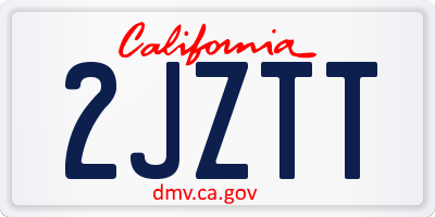 CA license plate 2JZTT