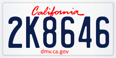 CA license plate 2K8646