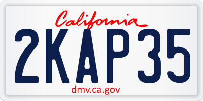 CA license plate 2KAP35