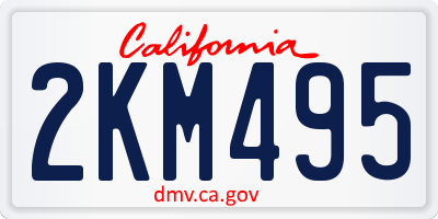 CA license plate 2KM495