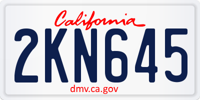 CA license plate 2KN645