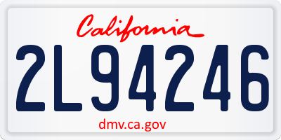 CA license plate 2L94246