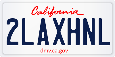 CA license plate 2LAXHNL