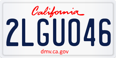 CA license plate 2LGUO46