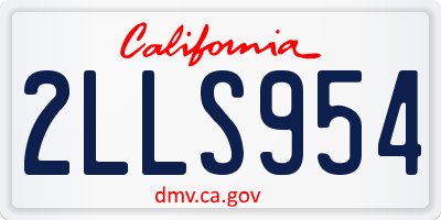 CA license plate 2LLS954