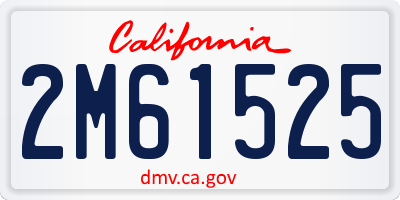 CA license plate 2M61525