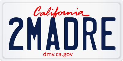 CA license plate 2MADRE