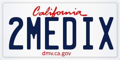 CA license plate 2MEDIX