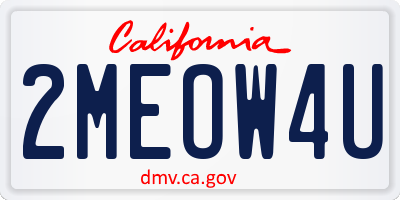 CA license plate 2MEOW4U