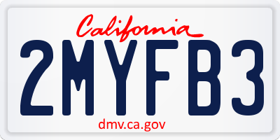 CA license plate 2MYFB3