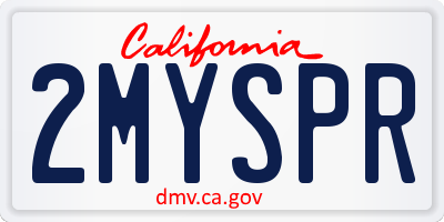 CA license plate 2MYSPR