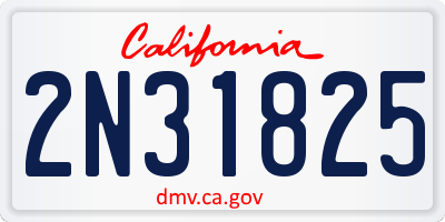 CA license plate 2N31825