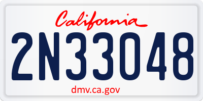 CA license plate 2N33048