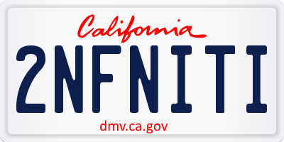 CA license plate 2NFNITI