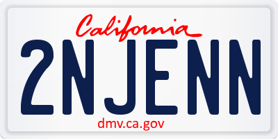 CA license plate 2NJENN