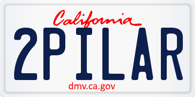 CA license plate 2PILAR