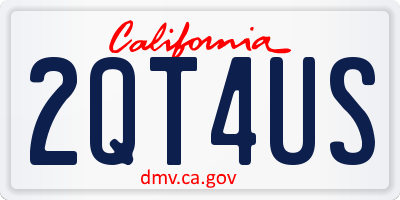 CA license plate 2QT4US