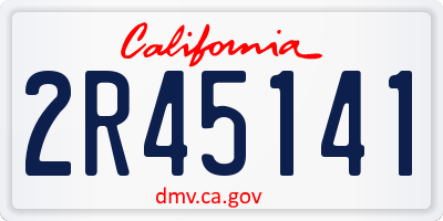 CA license plate 2R45141