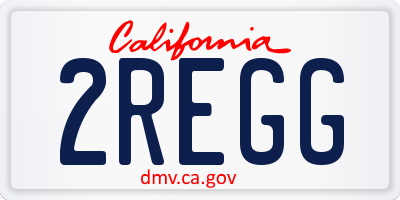 CA license plate 2REGG