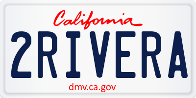 CA license plate 2RIVERA