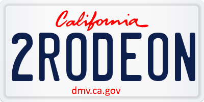 CA license plate 2RODEON