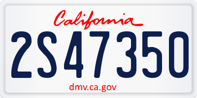 CA license plate 2S47350