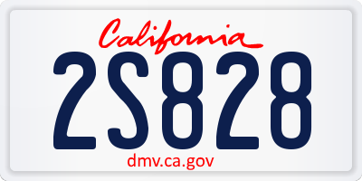 CA license plate 2S828