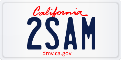 CA license plate 2SAM