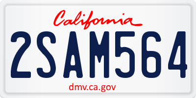CA license plate 2SAM564