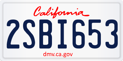 CA license plate 2SBI653