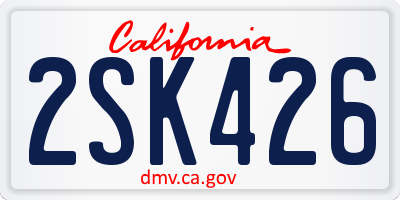 CA license plate 2SK426