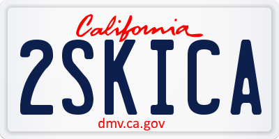 CA license plate 2SKICA