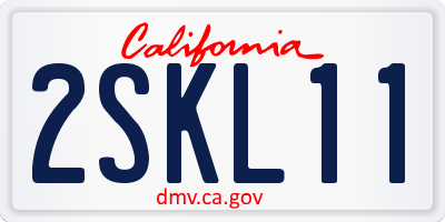 CA license plate 2SKL11