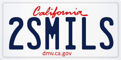 CA license plate 2SMILS