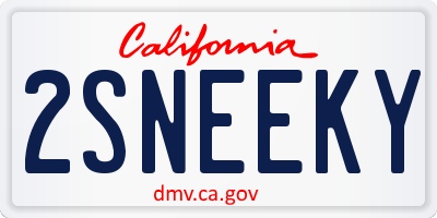 CA license plate 2SNEEKY