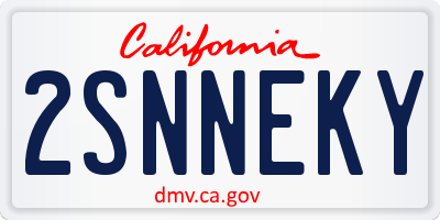 CA license plate 2SNNEKY