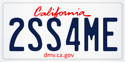 CA license plate 2SS4ME