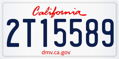 CA license plate 2T15589