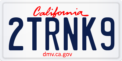 CA license plate 2TRNK9