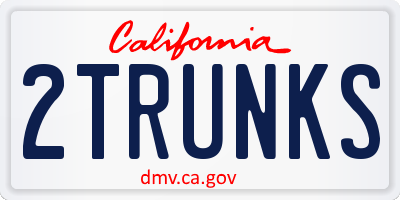 CA license plate 2TRUNKS