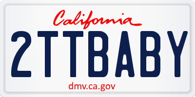 CA license plate 2TTBABY