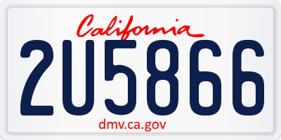 CA license plate 2U5866