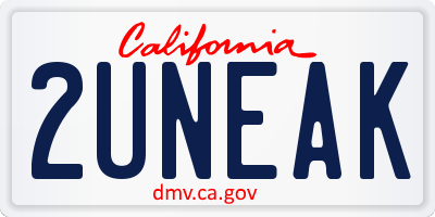 CA license plate 2UNEAK